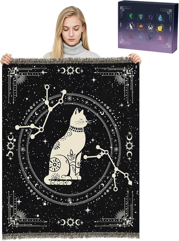 Virgo Throw Blanket Gifts for Constellation Lovers, Star Sign Blankets Couch Bed Sofa Cover Astrology Christmas Tapestry Backdrop - Virgo Blanket for men