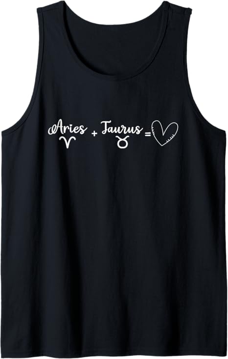 Aries and Taurus Couple Love Heart Zodiac Sign Astrology Tank Top - Aries T-Shirt for men
