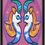 Framed Canvas Wall Art, Gemini Print Wall Art Decor, Wood High Framed Prints Posters for Home, Office, Vertical Layout - Gemini Canvas for men