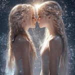 Gemini Zodiac Sign, Cosmic Twin Girls Poster Semi-Gloss, Wall Art Print, Perfect for Framing 90x60cm, 24x36" Home Decor Picture large Poster Only - Gemini Canvas for men