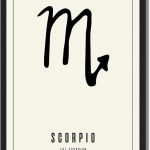 Scorpio Zodiac Sign Poster Canvas Print Art Print, Minimalist Aesthetic Wall Art, Trendy Painting Pictures for Dorm Room Wall Decoration, Exquisite Home Decor (Black Framed,12L X16W) - Scorpio Canvas for men