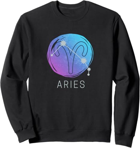 Aries Zodiac Star Sign Watercolor Horoscope constellation Sweatshirt - Aries Sweatshirt for men
