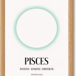 Pisces Zodiac Sign Canvas Print Art Print Minimalist Aesthetic Wall Art Painting Trendy Exquisite Wall Decor Horoscope Pictures for Bedroom Wall Decoration Dorm Room Art Print (Wood Framed,8L x 12W) - Pisces Canvas for men