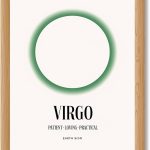 Virgo Zodiac Sign Canvas Print Wall Art Minimalist Aesthetic Elegant Wall Decor Earth Sign Poster Painting Pictures for Living Room Bedroom Dorm Room Decoration (Wood Framed,8L x 12W) - Virgo Poster for men