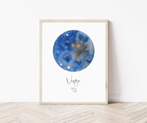 Virgo Print, Star Print, Horoscope Decor Astrology Constellation Decor Minimal Home Zodiac Wall Celestial Art Photo Poster,132 - Virgo Poster for men