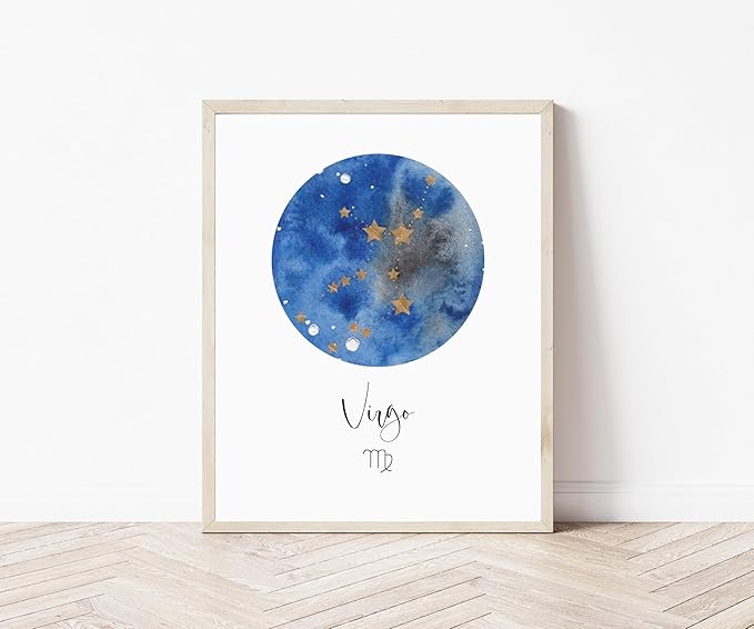 Virgo Print, Star Print, Horoscope Decor Astrology Constellation Decor Minimal Home Zodiac Wall Celestial Art Photo Poster,132 - Virgo Poster for men