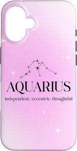 Aquarius Independent Eccentric Thoughtful Zodiac Sign Case for iPhone 16 - Aquarius Phone Case for men