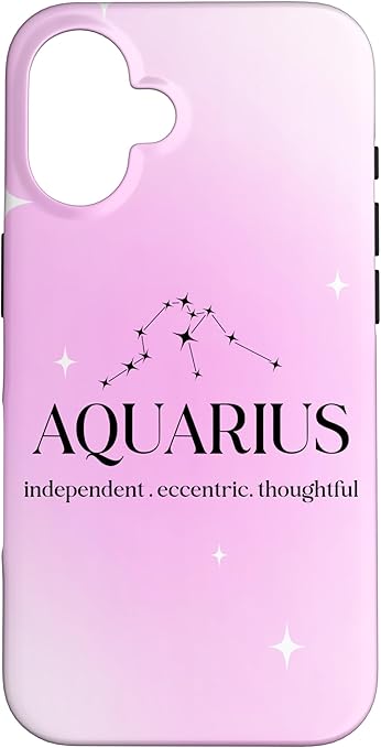 Aquarius Independent Eccentric Thoughtful Zodiac Sign Case for iPhone 16 - Aquarius Phone Case for men