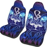 Leo Zodiac Sign Horoscope Symbol Universal Car Seat Covers 2-Piece Set - Stretch-to-Fit Front Seat Protectors for Cars, Trucks & Suvs - Aquarius Car Seat Cover for men