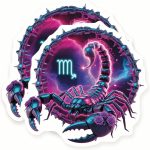 Scorpio Zodiac Stickers - Astrology Sign - Gothic Skull Design - 2 Pack - - 5" Wide Design - Adheres to Laptops, Tumblers, and More – Made in The USA - AQS6323 - Scorpio Sticker for men