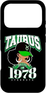 Taurus 1978 Queen Zodiac Traits Afro Diva Birthday Case for iPhone 17 Pro - Taurus Phone Case for men