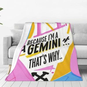 Because I'm A Gemini Flannel Throw Blanket Soft and Suitable for Beds and Camping 80"X60" - Gemini Blanket for men