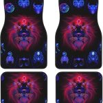 Neon Horoscope Circle with Signs of Zodiac. Set Astrology Signs. Leo All-Weather Floor Mats - 4-Piece Set | Universal Fit for Suvs, Trucks, Vans | Easy Clean & Durable - Virgo Car Floor Mat for men