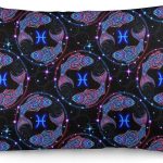 Smooth Pillowcase, Soft Pillow Plush Covers Compatible with Constellation Zodiac Sign Pisces, Luxury Cozy Pillow Cases with Hidden Zipper, 12x20 in - Pisces Pillow for men