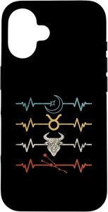 Taurus Zodiac Sign Astrology Horoscope Heartbeat Case for iPhone 16 - Taurus Phone Case for men