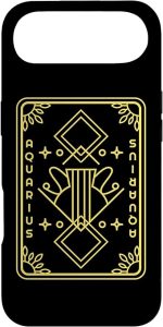 Zodiac Sign Stars Aquarius Playing Card Astrology Horoscope Case for iPhone Air - Aquarius Phone Case for men