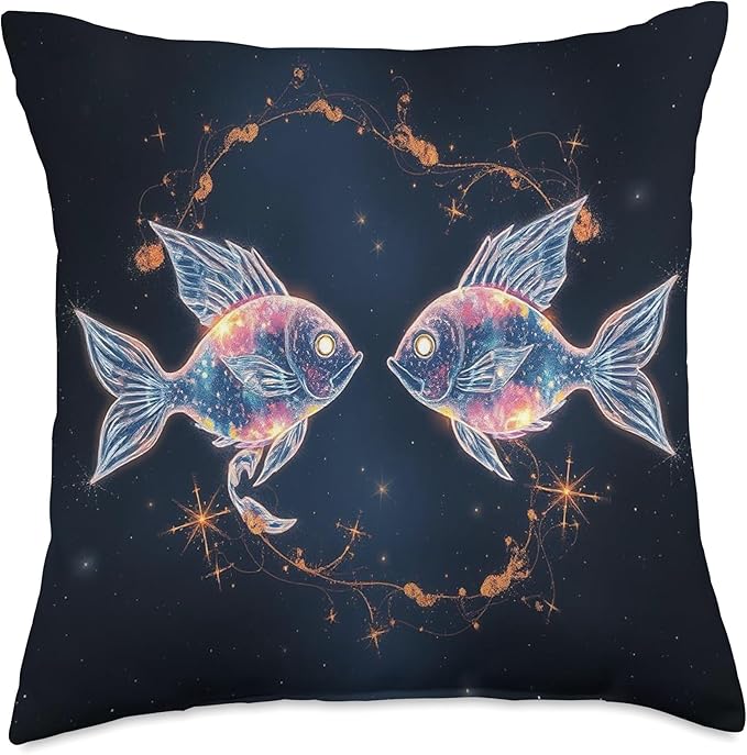 Pisces Zodiac Sign Throw Pillow - Pisces Pillow for men