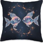 Pisces Zodiac Sign Throw Pillow - Pisces Pillow for men
