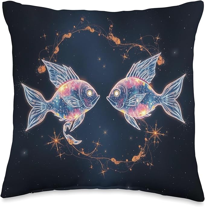 Pisces Zodiac Sign Throw Pillow - Pisces Pillow for men