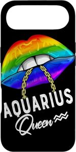 LGBTQ Aquarius Queen Lips Zodiac Sign Rainbow Gay Case for iPhone Air - Aquarius Phone Case for men