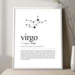 Virgo Zodiac Sign Definition Art Print - Celestial Constellation Wall Decor - Virgo Poster for men