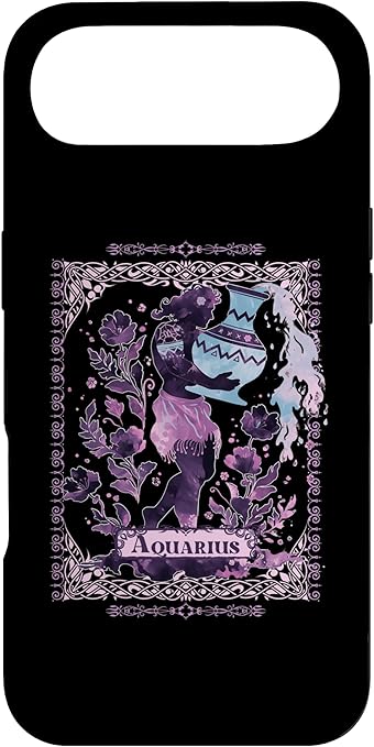 Aquarius Sign Floral Zodiac Pastel Goth Astrology Case for iPhone Air - Aquarius Phone Case for men