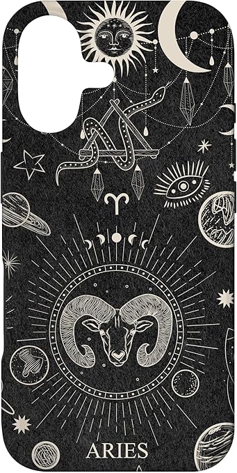 Galaxy Zodiac Sign Astrological Celestial Aesthetic Aries Case for iPhone 17 - Aries Phone Case for men