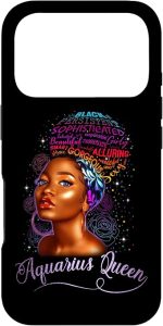 Aquarius Queen Zodiac Gift December January Girl Diva Birthd Case for iPhone 17 Pro - Aquarius Phone Case for men