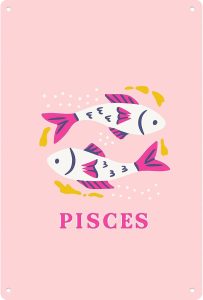 Pisces Print Vintage Funny Metal Sign Retro Kitchen Bedroom Living Room Signs 8x12 Inch Wall Decor Posters for Traveler Bathroom Garden Garage Restaurant Dormitory - Pisces Canvas for men