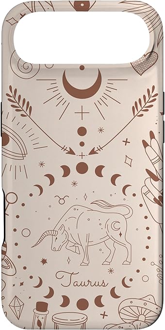 Galaxy Moon Phases Celestial Aesthetic Zodiac Sign Taurus Case for iPhone Air - Taurus Phone Case for men