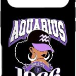 Aquarius 1966 Astro Year Melanated Queen Afro Goddess Case for iPhone 17 Pro - Aquarius Phone Case for men