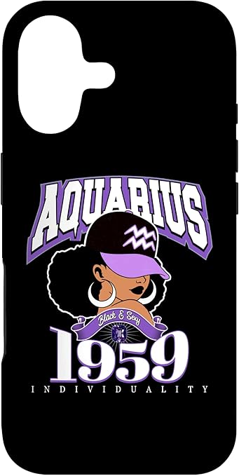 Aquarius 1959 Astro Year Melanin Queen Afro Goddess Case for iPhone 17 - Aquarius Phone Case for men