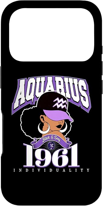 Aquarius 1961 Astro Year Melanated Queen Afro Goddess Case for iPhone 17 Pro - Aquarius Phone Case for men