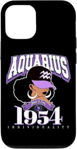 Aquarius 1954 Afro Queen Zodiac Birthday Gifts Case for iPhone 12/12 Pro - Aquarius Phone Case for men