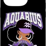 Aquarius 1953 Afro Queen Zodiac Birthday Gifts Case for iPhone 14 Pro - Aquarius Phone Case for men