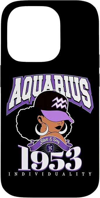 Aquarius 1953 Afro Queen Zodiac Birthday Gifts Case for iPhone 14 Pro - Aquarius Phone Case for men
