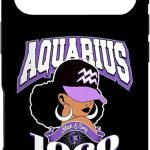 Aquarius 1968 Astro Year Melanated Queen Afro Goddess Case for iPhone 17 Pro - Aquarius Phone Case for men