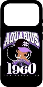 Aquarius 1960 Zodiac Queens Afro Astrology Birthday Case for iPhone 17 Pro - Aquarius Phone Case for men