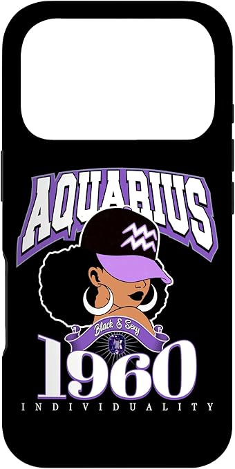 Aquarius 1960 Zodiac Queens Afro Astrology Birthday Case for iPhone 17 Pro - Aquarius Phone Case for men