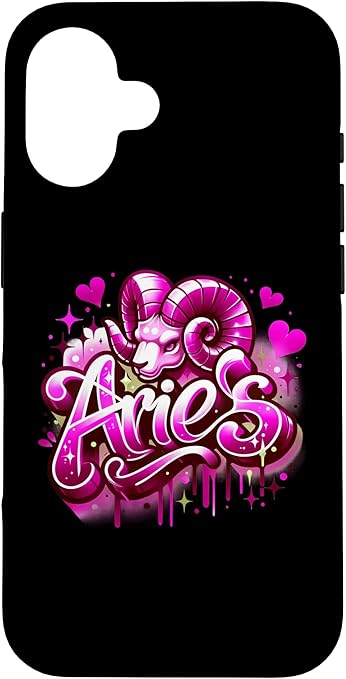 Pink Aries Zodiac Star Sign Case for iPhone 16 - Aries Phone Case for men