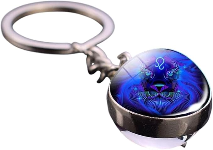 New 2026 12 Zodiac Sign Luminous Keychain Keyring Aries Taurus Gemini Cancer Leo Scorpio Constellation Key Chain Buckle Glowing Gifts Jewelry Fashion Accessories Creative Gift - Aries Keychain for men