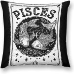 Pisces Constellation Two Fish Throw Pillow Covers Case Cushion Plush Pillowcase for Farmhouse Decor Sofa Bedroom - Pisces Pillow for men