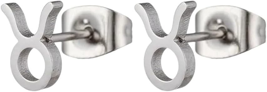 New 2026 12 Constellation Stud Earrings For Women Zodiac Sign Astrology Jewelry Leo Aries Scorpio Ear Cartilage Female Birthday Gift Fashion Accessories Creative - Aries Earrings for men