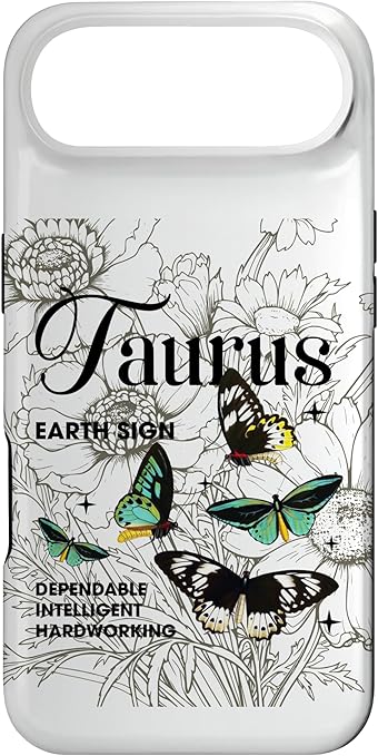 Taurus Zodiac Sign Astrology Floral Butterfly Kindness Vibes Case for iPhone Air - Taurus Phone Case for men