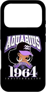 Aquarius 1964 Zodiac Queens Afro Astrology Birthday Case for iPhone 17 Pro - Aquarius Phone Case for men