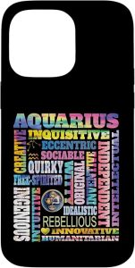 Characteristics of Aquarius Zodiac Astrology Sign Horoscope Case for iPhone 14 Pro Max - Aquarius Phone Case for men