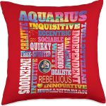 Characteristics of Aquarius Zodiac Astrology Sign Horoscope Throw Pillow - Aquarius Pillow for men