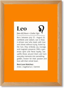 Leo Zodiac Sign Canvas Print Art Print Modern Wall Art Painting Exquisite Astrology Pictures Home Decor Wall Decoration for Living Room Bedroom Office College (Wood Framed,12L x16W) - Leo Canvas for men