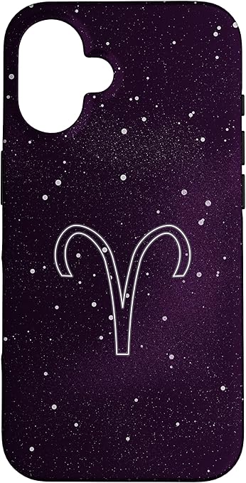 Aries Zodiac Star Sign Purple Astrology Case for iPhone 16 - Aries Phone Case for men