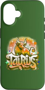 Orange Taurus Zodiac Star Sign Case for iPhone 16 - Taurus Phone Case for men